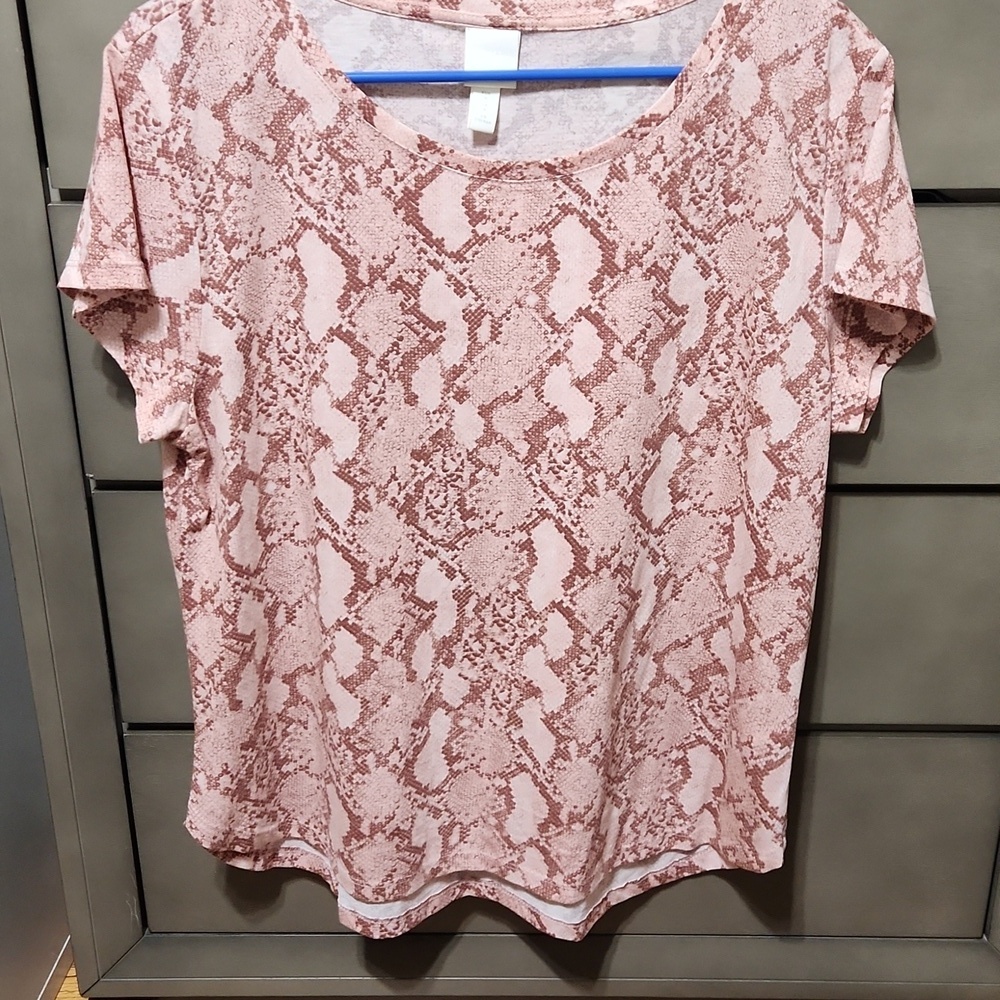 H & M Ladies Tan  Snake Pattern top.